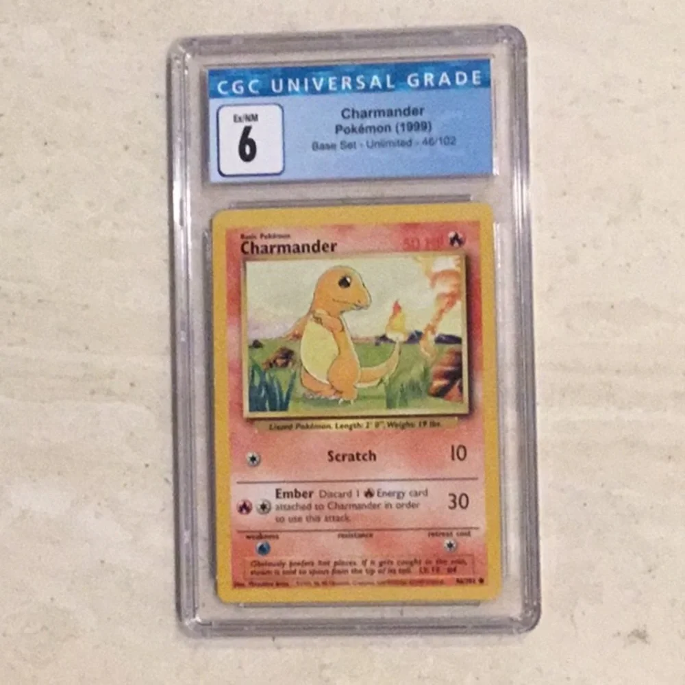 Pikachu & Charmander 1999 Pokemon 60/64 46/102 Base Set CGC 7 Graded Card - Picture 7 of 10